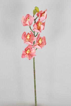 Yapay Islak Dokulu Premium Singapur Orkide Çiçeği 72 cm Pembe - Thumbnail