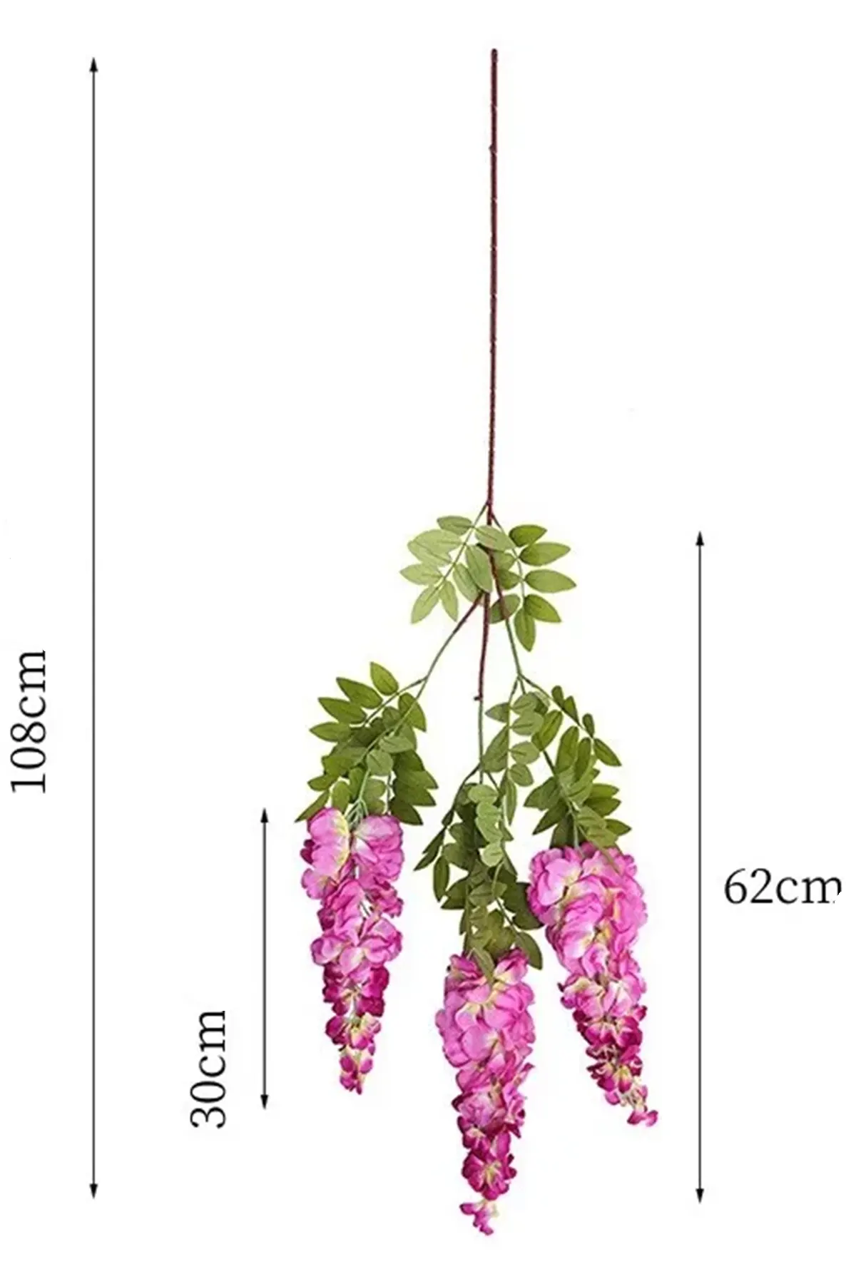 Yapay Salkım Akasya 3 Dallı 108 cm Fuşya - Thumbnail