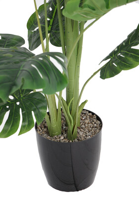 Yapay Deve Tabanı Ağacı (monstera Ağacı) Gerçek Dokulu 16 Yapraklı 150 Cm - Thumbnail