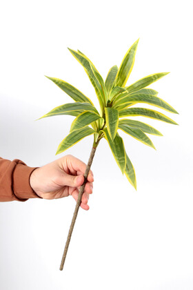 Yapay Bitki Dracaena Reflexa Dalı 60 Yeşil-Sarı - Yapay Çiçek Deposu