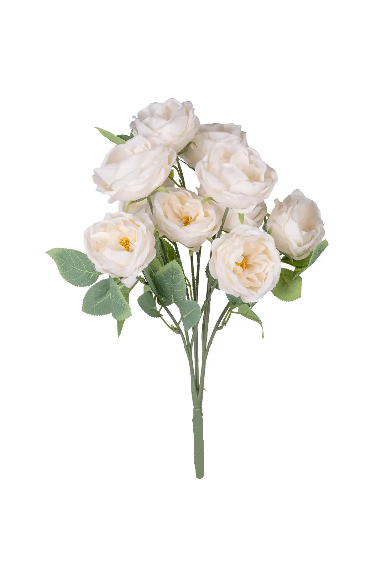 Yapay Çiçek Deposu - Yapay Çiçek 10 Dallı Catalina Rose 45 cm Krem 