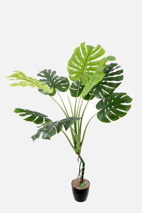 Yapay Deve Tabanı Ağacı (bonsai monstera ağacı) Gerçek Dokulu 9 Yapraklı 155 Cm - 3