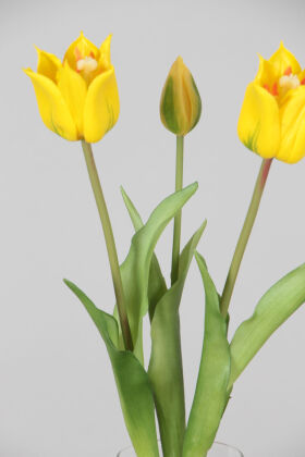 Yapay Islak Dağ Lalesi Tulipa Gesneriana 45cm Sarı - 3