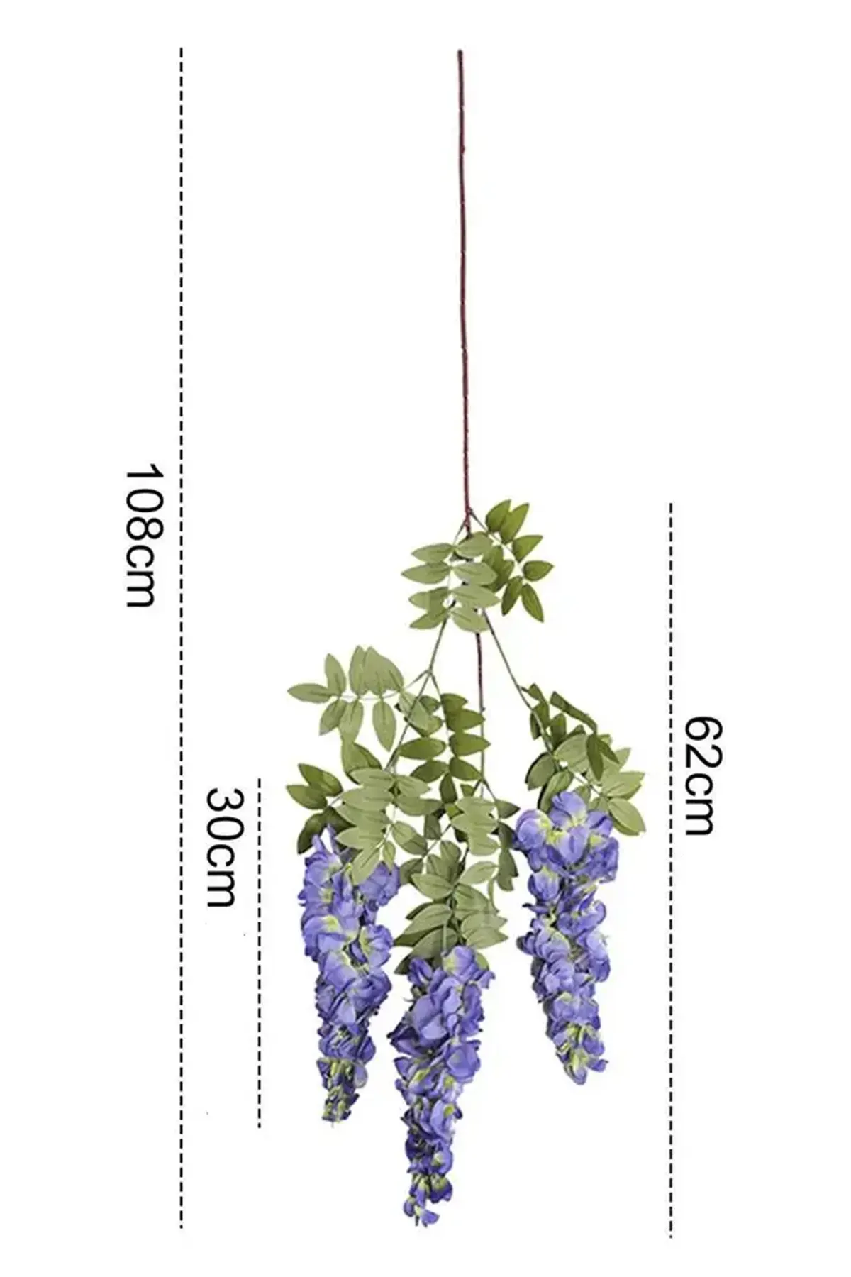 Yapay Salkım Akasya 3 Dallı 108 cm Mor - Thumbnail
