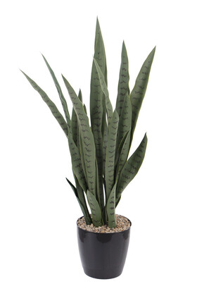 Yapay Çiçek Deposu - Yapay Paşa Kılıcı Sansevieria Bitkisi 35 Yapraklı 80 cm